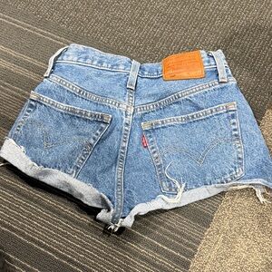 Levi's Distressed Blue Denim Shorts